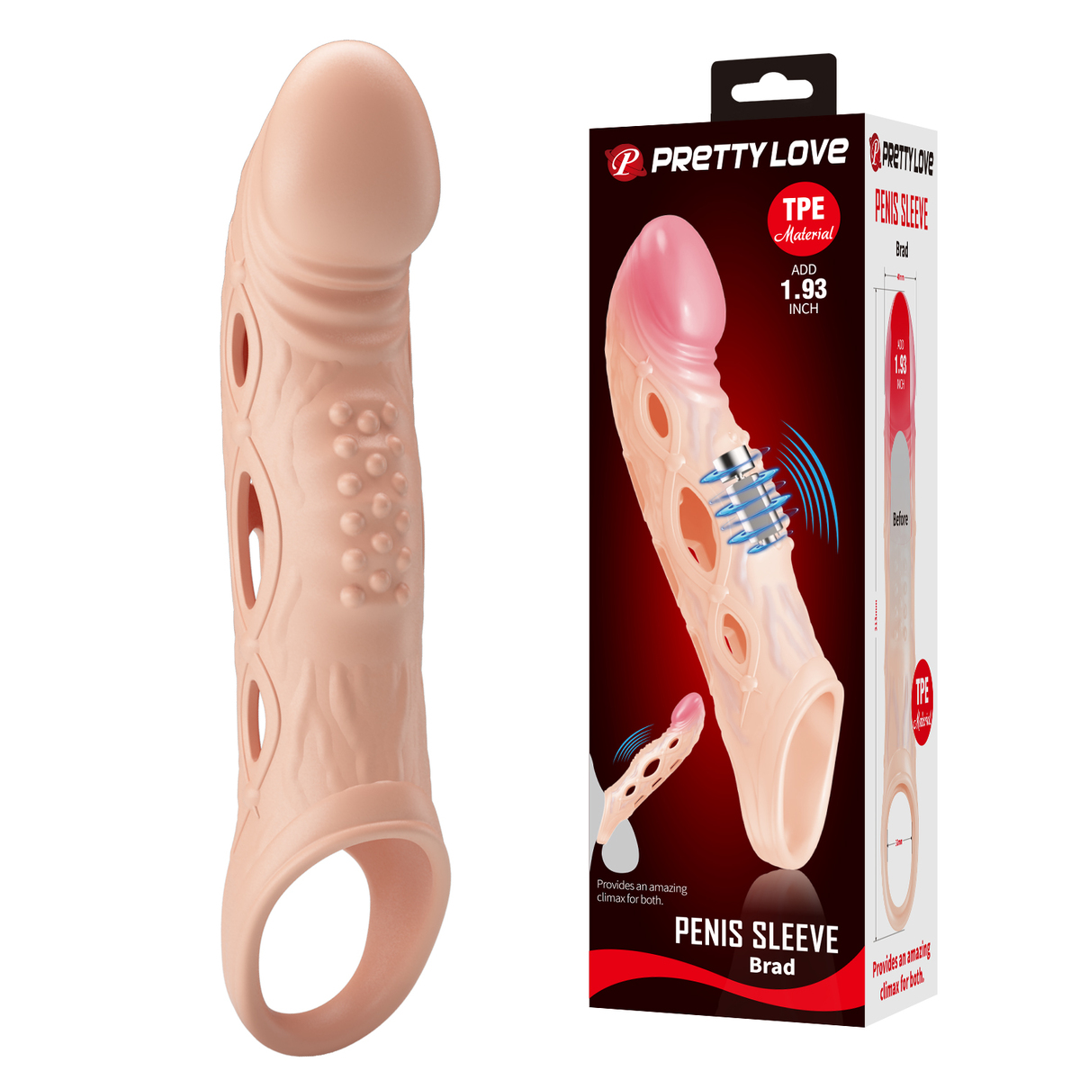 8.3" Vibrating TPE Penis Extension