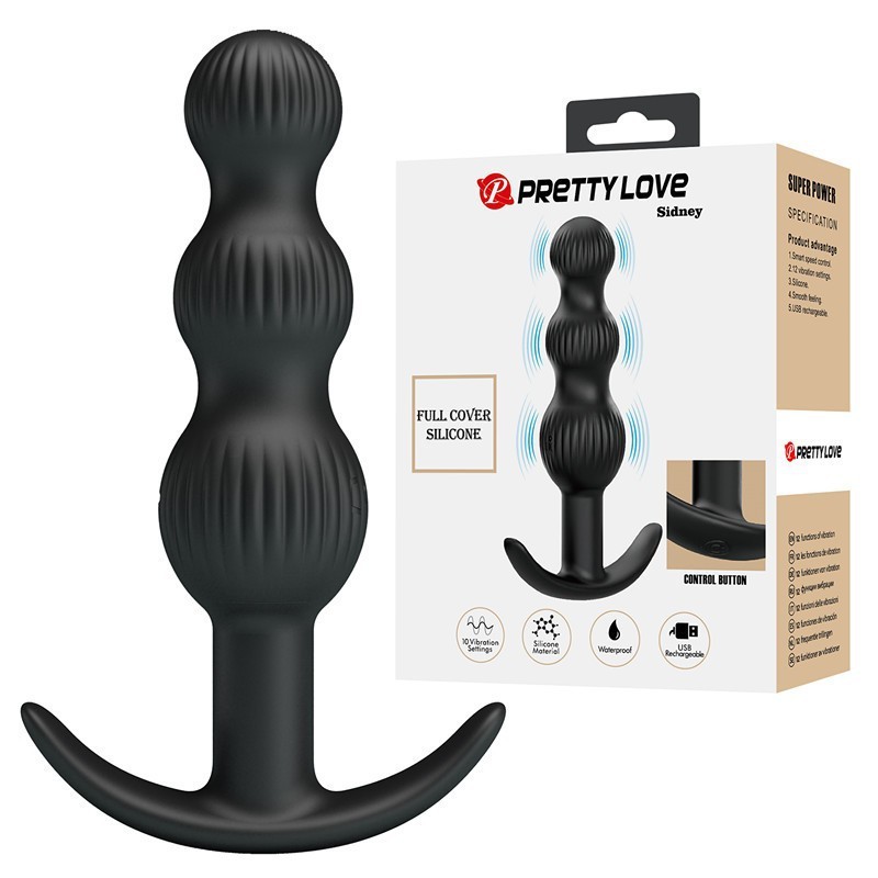 (image for) Prettylove Vibrating Anal Beads Plug - Sidney
