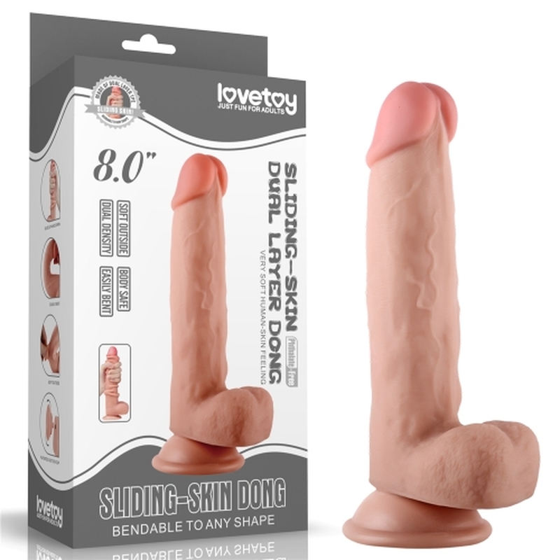 (image for) 8\" Sliding Skin Dual Layer Dong