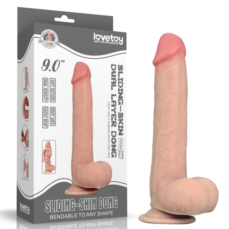 (image for) 9\" Sliding Skin Dual Layer Dong