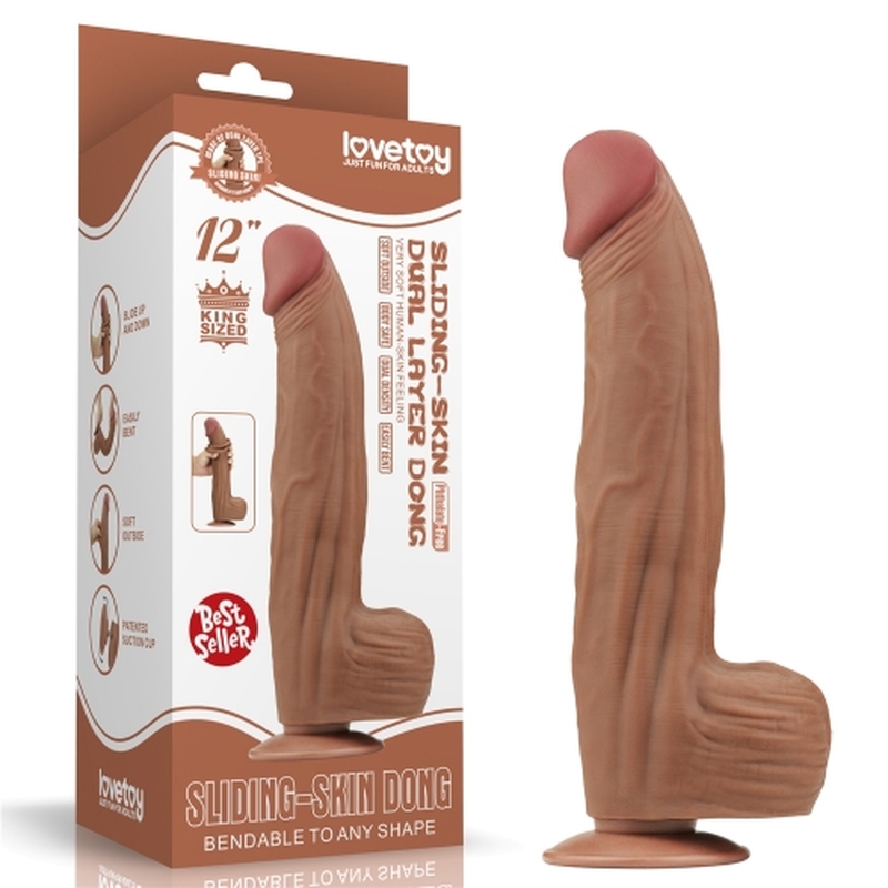 (image for) 12\" King Sized Sliding Skin Dual Layer Dong
