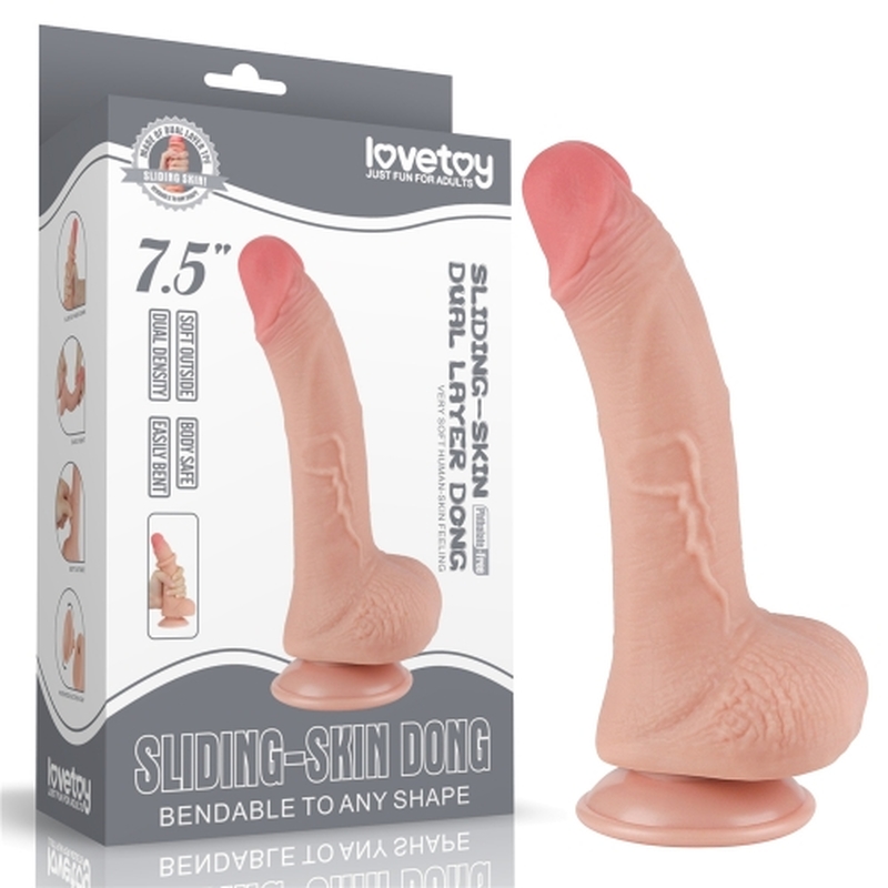 (image for) 7.5\" Sliding Skin Dual Layer Dildo