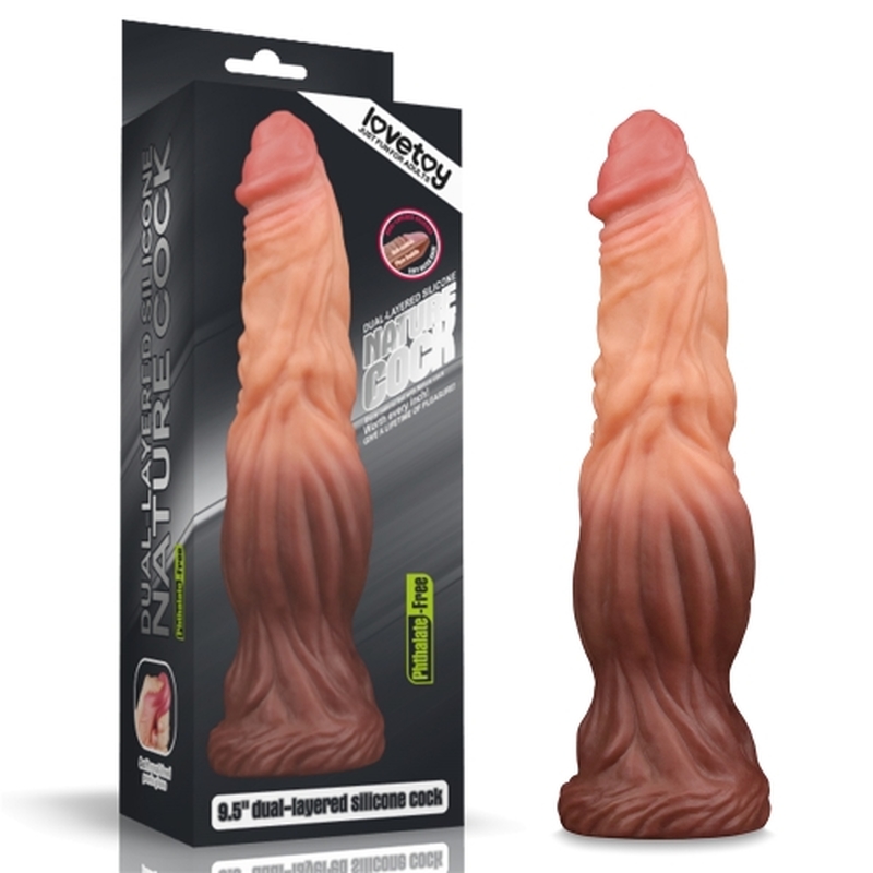 (image for) 9.5\'\' Dual layered Platinum Silicone Cock