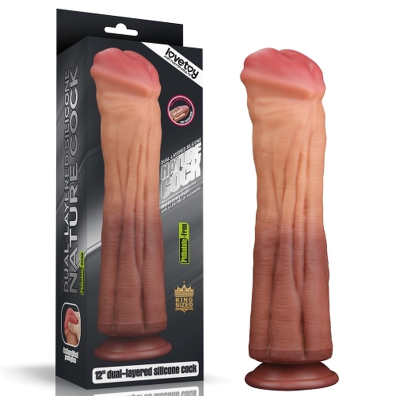 (image for) 12\'\' Dual layered Platinum Silicone Cock