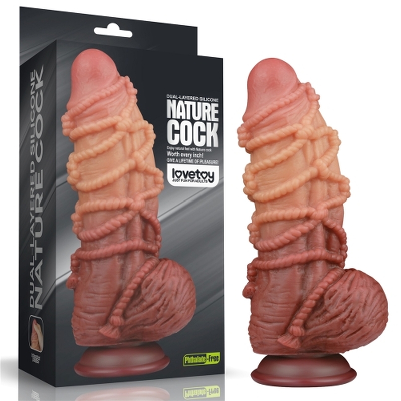 (image for) 9.5\'\' Dual layered Platinum Silicone Cock with Rope