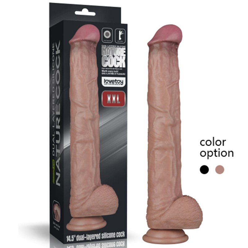 (image for) 14.5\'\' Dual Layered Bendable Silicone Cock
