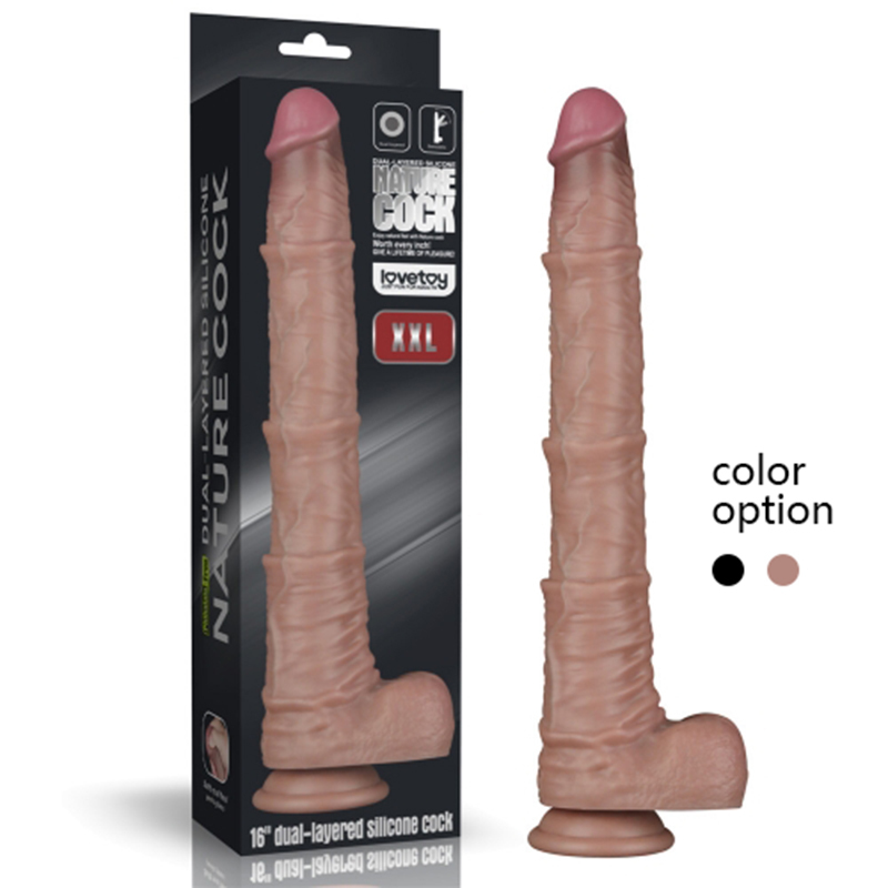 (image for) 16\'\' Dual Layered Bendable Silicone Cock