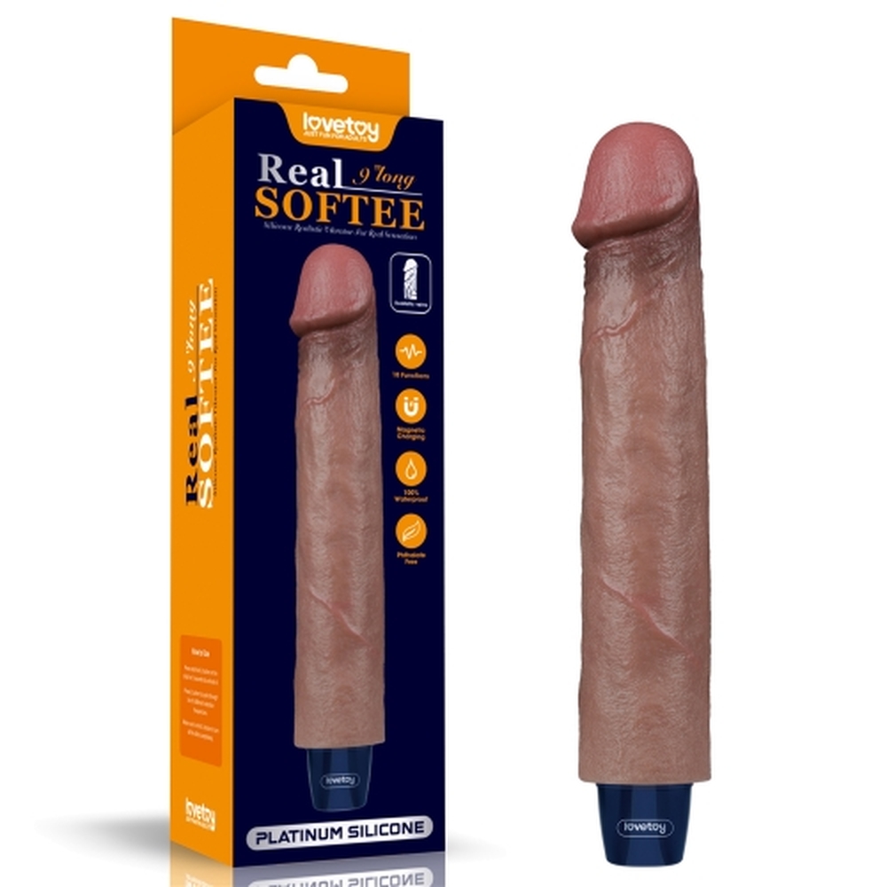 9" Vibrating Soft Silicone Dildo