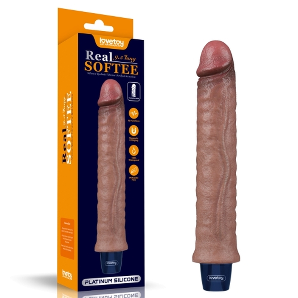 9.5" Vibrating Soft Silicone Dildo
