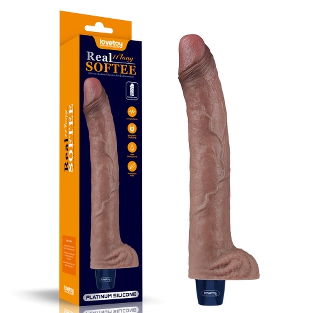 11" Vibrating Soft Silicone Dildo