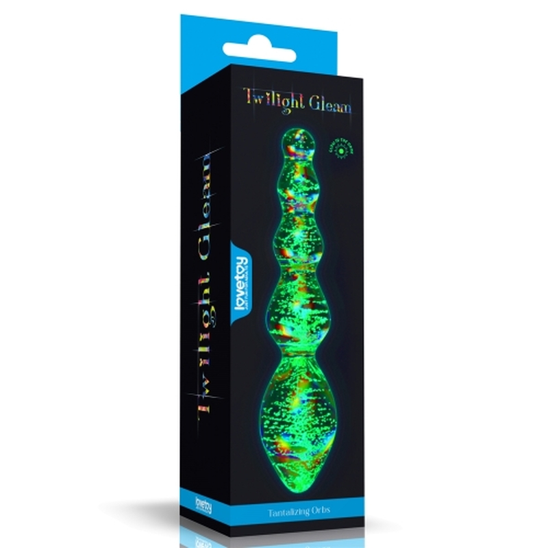 (image for) Glow-in-the-dark Twilight Gleam Glass Dildo-Tantalizing Orbs