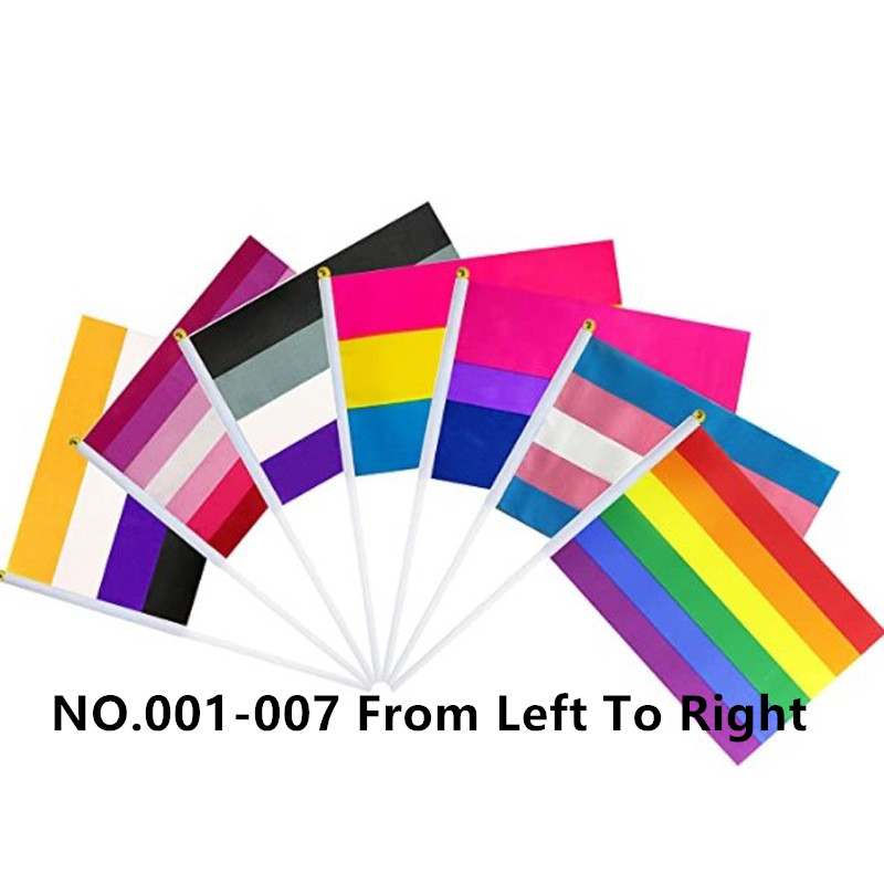(image for) D703 Gay Pride Hand Waving Flag-50pcs