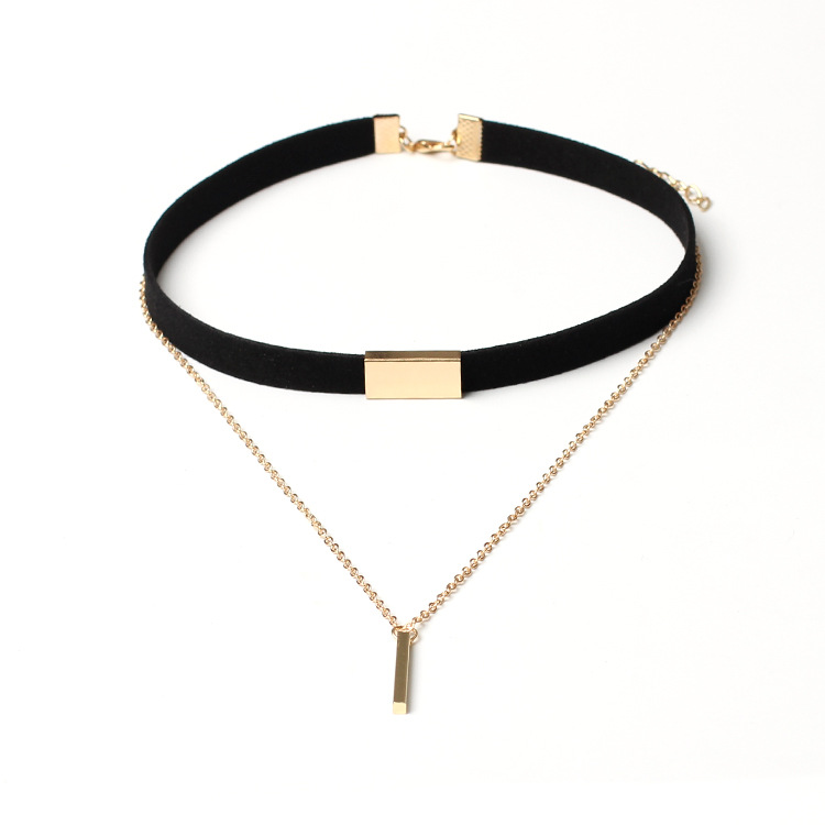 (image for) Golden Chain Tassel Suede Choker