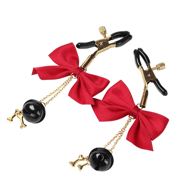 (image for) Dog Bone Bell Bowknot Nipple Clamp