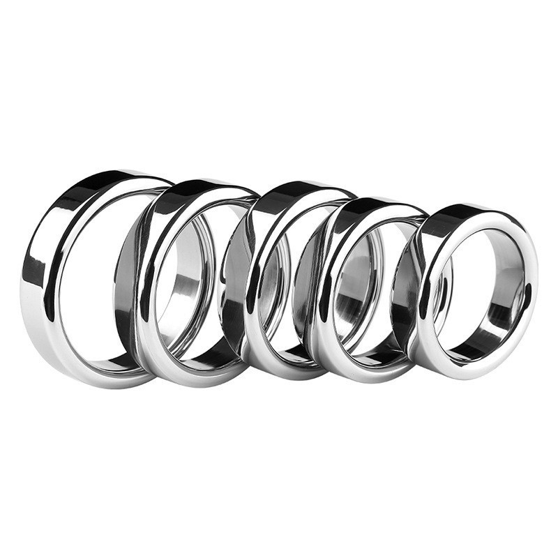 (image for) Chrome Stainless Steel Cock Ring - 1.5cm Height