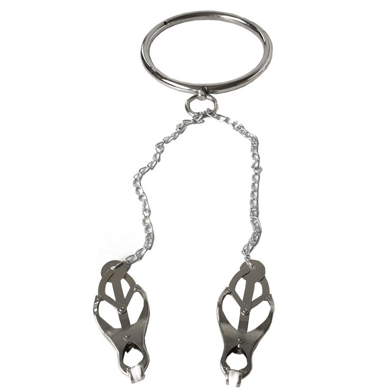 (image for) Neck Slave Collar Restraint With Japanese Clover Clamps
