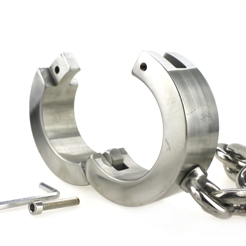 (image for) Super Heavy Bondage Ankle Cuffs With Chain - 4 KG