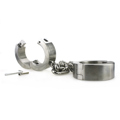 (image for) Super Heavy Bondage Ankle Cuffs With Chain - 4 KG