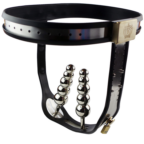 (image for) Double Removable Anal Plug Chastity Belt