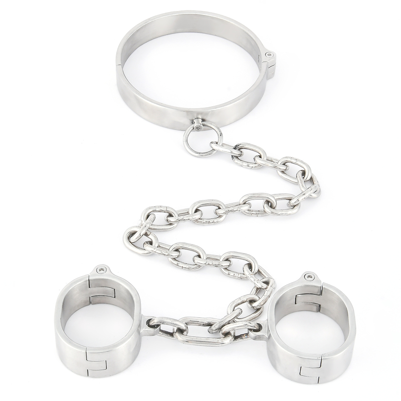 (image for) Unisex Heavy Duty Stainless Steel Neck-Wrist Restraints