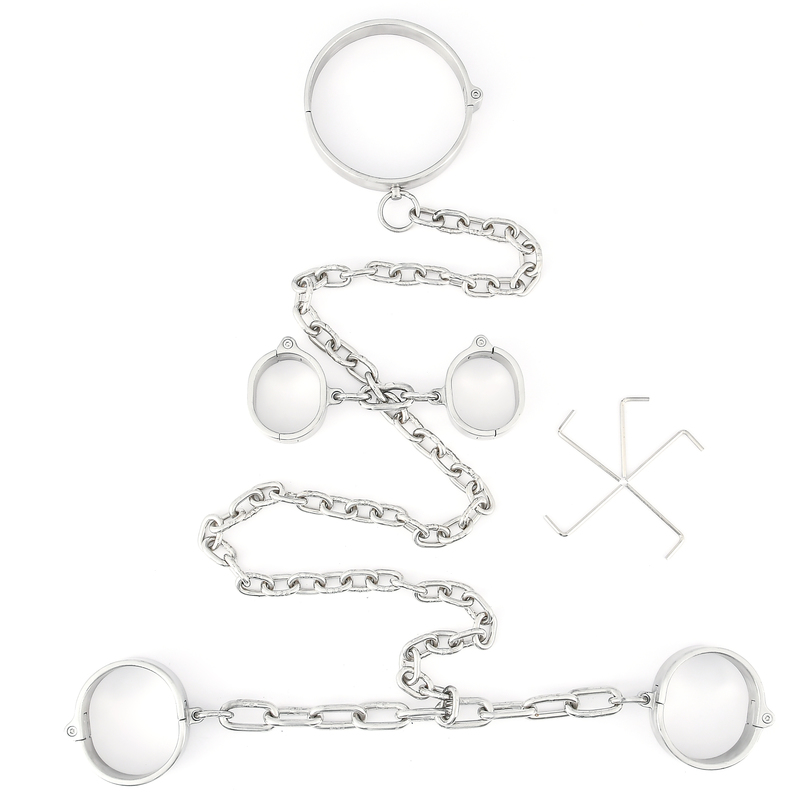 (image for) Stainless Steel collar handcuffs Wrist ankle Restraints