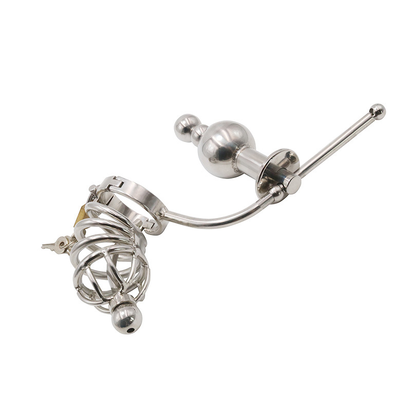 (image for) Chastity Cage Urethral Tube With Anal Plug