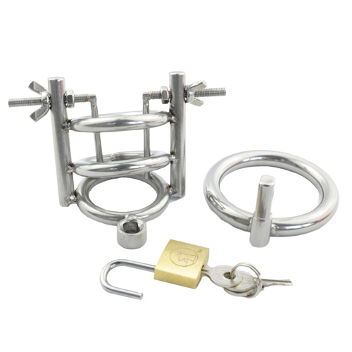 (image for) Stainless Steel Urethral Spreader CBT Chastity Cage