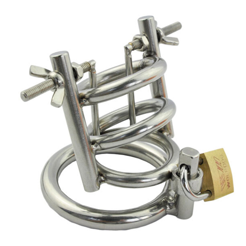 (image for) Stainless Steel Urethral Spreader CBT Chastity Cage