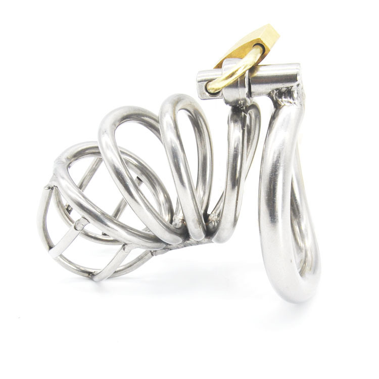 (image for) Bent Ring Stainless Steel Chastity Cage