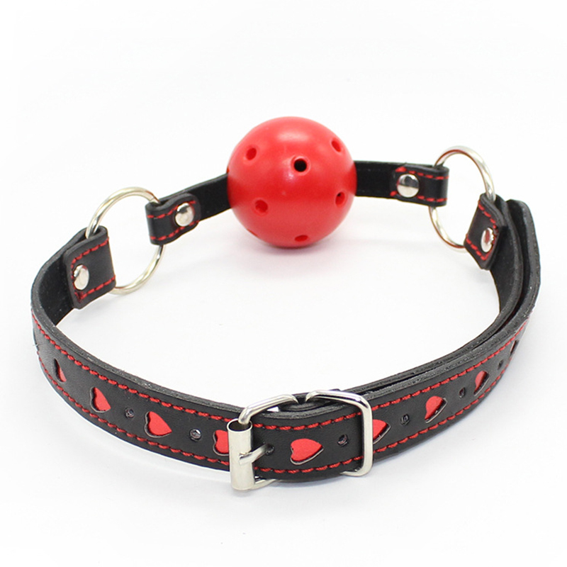 (image for) Pin Buckle Breathable O Ring Heart Strap Ball Gag