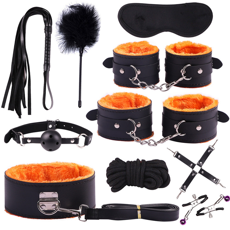 (image for) Double Color Plush Bondage Kit - 10 Pcs