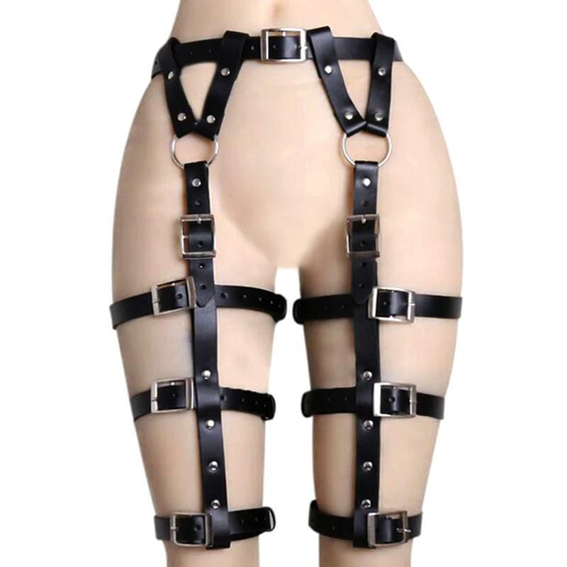 (image for) Women Punk Leather Harness Adjustable Garter Belt